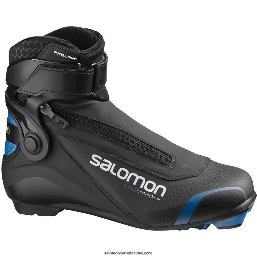 Junior - Kids' Skating Classic Nordic Boots - S/Race Skiathlon Junior Prolink Salomon Black/Process Blue X6B4FZ1412