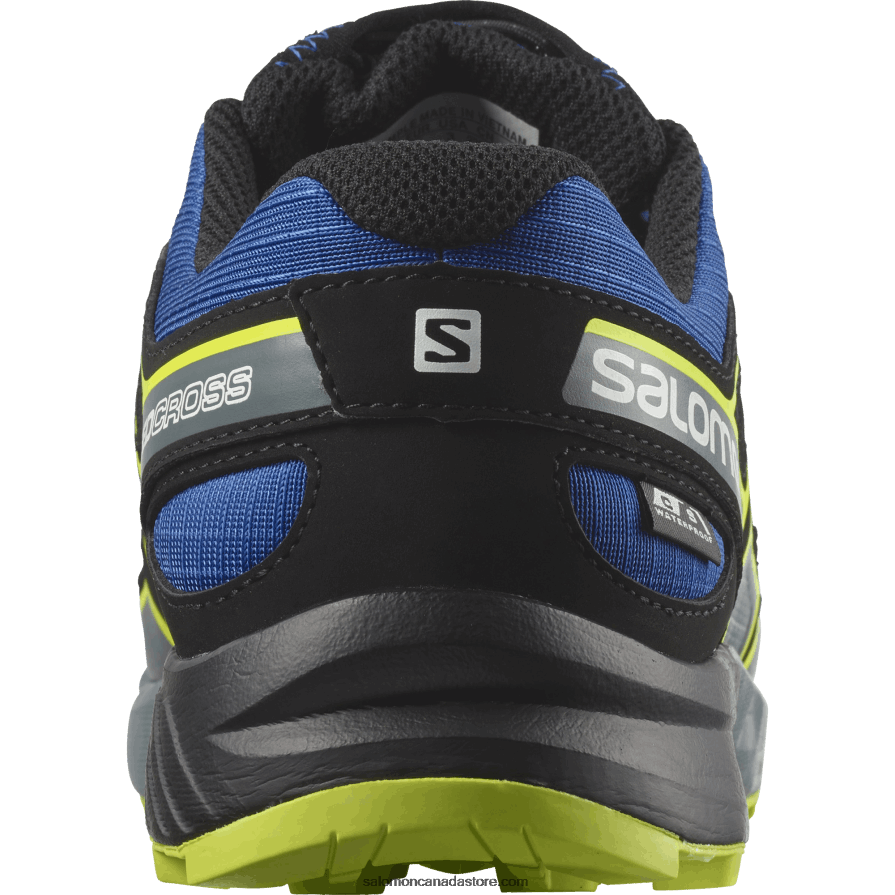 Junior - Kids\' Shoes - Speedcross Clima Waterproof Salomon Nautical Blue/Black/Acid Lime X6B4FZ1344