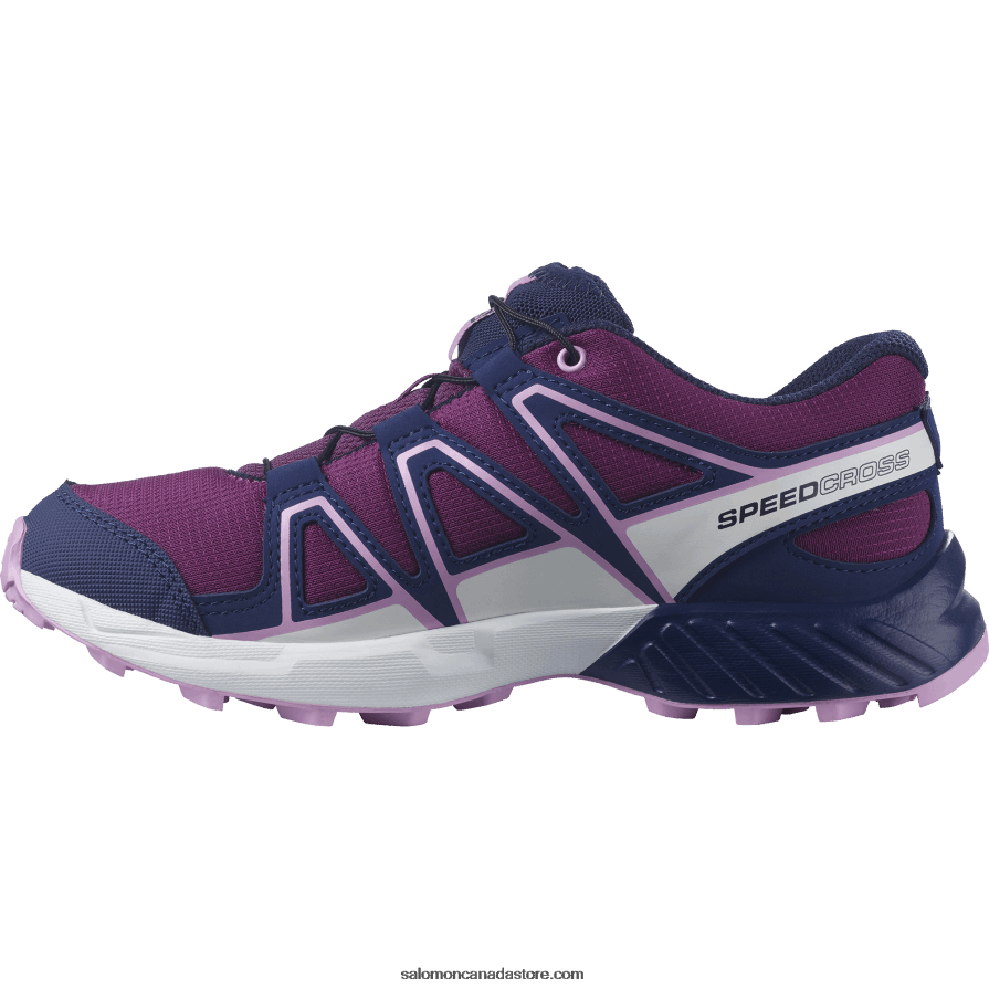 Junior - Kids\' Shoes - Speedcross Salomon Plum Caspia/Evening Blue/Orchid X6B4FZ1355