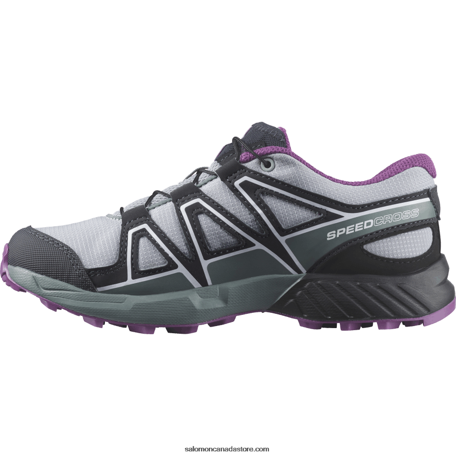 Junior - Kids\' Shoes - Speedcross Salomon Quarry/Black/Sparkling Grape X6B4FZ1353