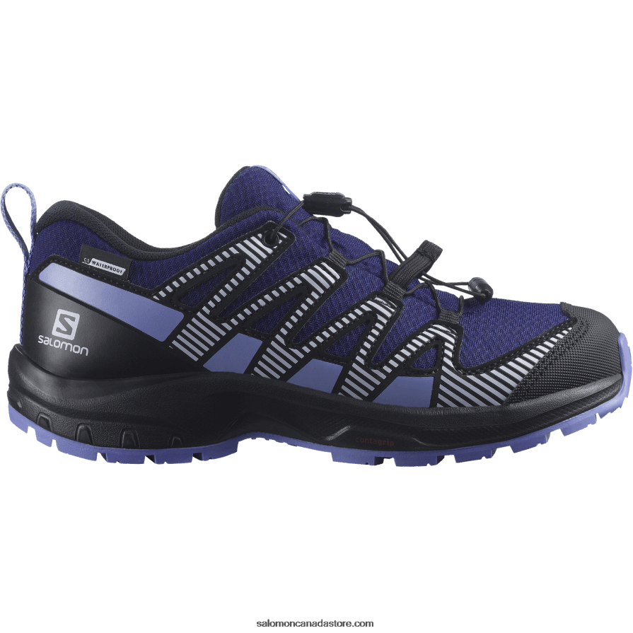 Junior - Kids' Shoes - Xa Pro V8 Clima Waterproof Salomon Astral Aura/Black/Purple Heather X6B4FZ1359