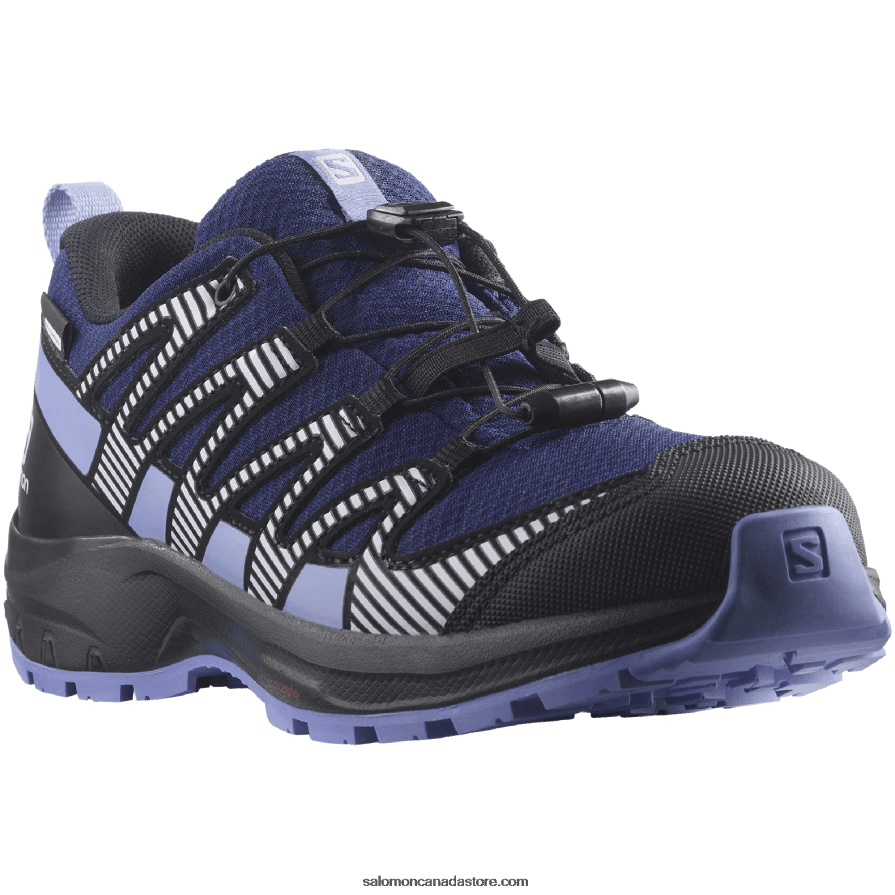 Junior - Kids\' Shoes - Xa Pro V8 Clima Waterproof Salomon Astral Aura/Black/Purple Heather X6B4FZ1359