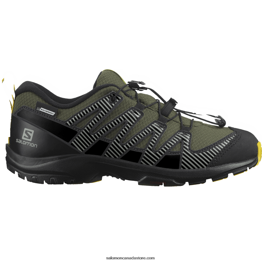 Junior - Kids' Shoes - Xa Pro V8 Clima Waterproof Salomon Olive Night/Black/Sulphur X6B4FZ1362