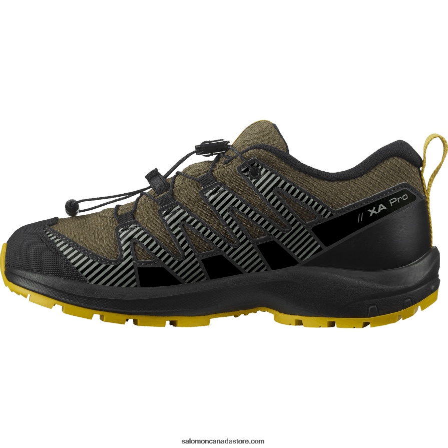 Junior - Kids\' Shoes - Xa Pro V8 Clima Waterproof Salomon Olive Night/Black/Sulphur X6B4FZ1362