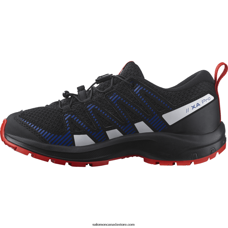 Junior - Kids\' Shoes - Xa Pro V8 Salomon Black/Lapis Blue/Fiery Red X6B4FZ1356