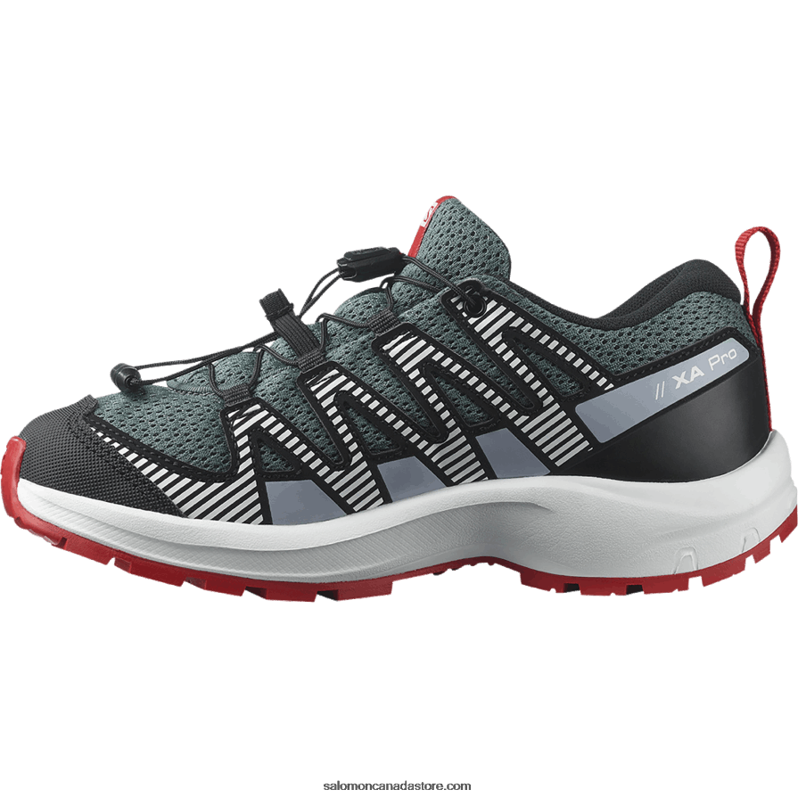 Junior - Kids\' Shoes - Xa Pro V8 Salomon Stormy Weather/Zen Blue/Goji Berry X6B4FZ1357