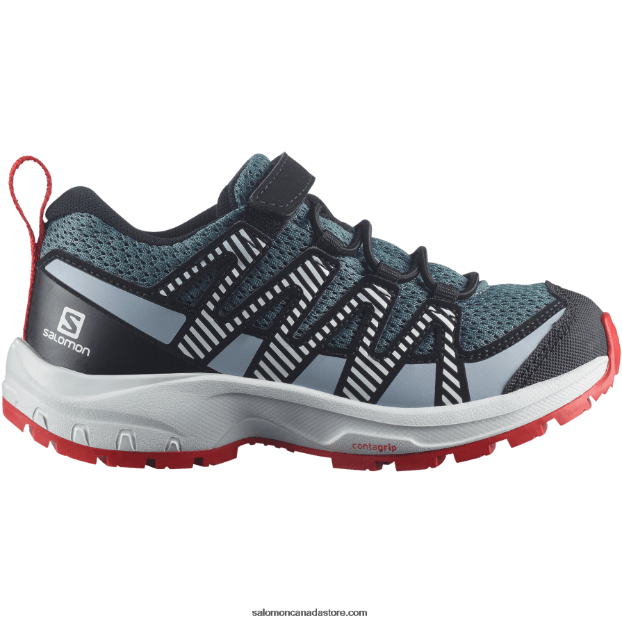 Junior - Kids' Shoes - Xa Pro V8 Salomon Stormy Weather/Zen Blue/Goji Berry X6B4FZ1363