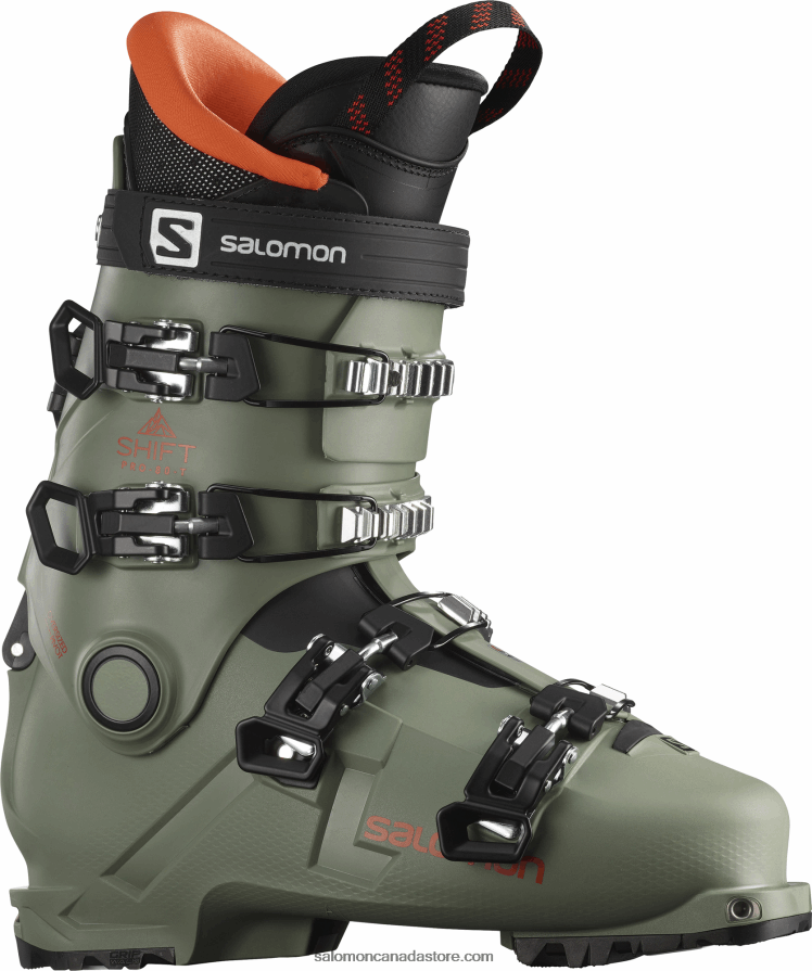 Junior - Kids' All-Mountain Boots - Shift Pro 80T At Salomon Oil Green/Black/Orange X6B4FZ1373