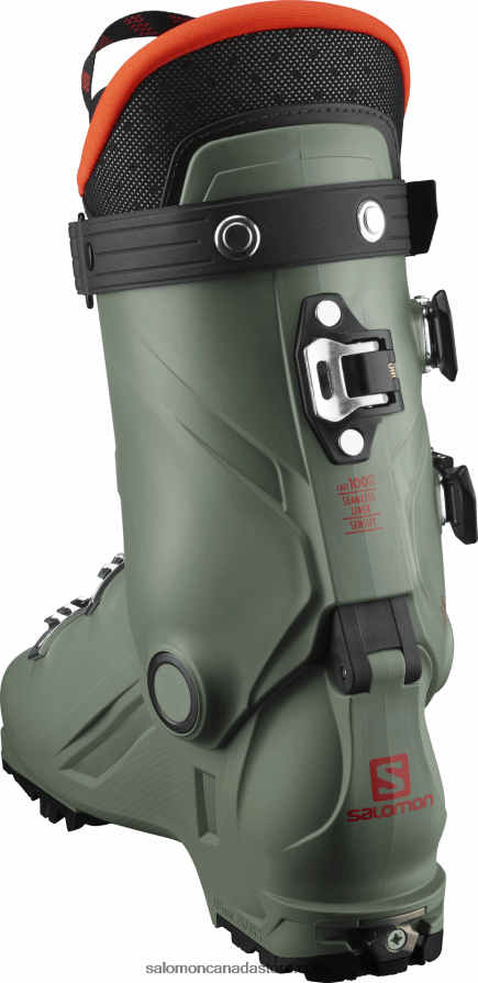 Junior - Kids\' All-Mountain Boots - Shift Pro 80T At Salomon Oil Green/Black/Orange X6B4FZ1373