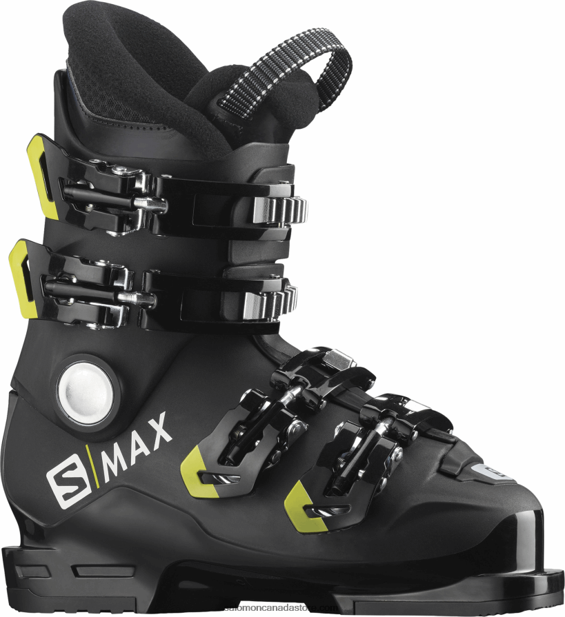 Junior - Kids' On-Piste Boots - S/Max 60 Rt Salomon Black/Acid Green X6B4FZ1376