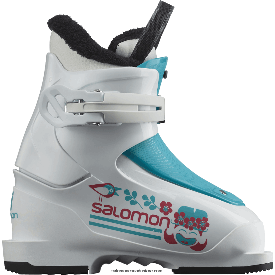 Junior - Kids' On-Piste Boots - T1 Girly Salomon White/Scuba Blue X6B4FZ1426