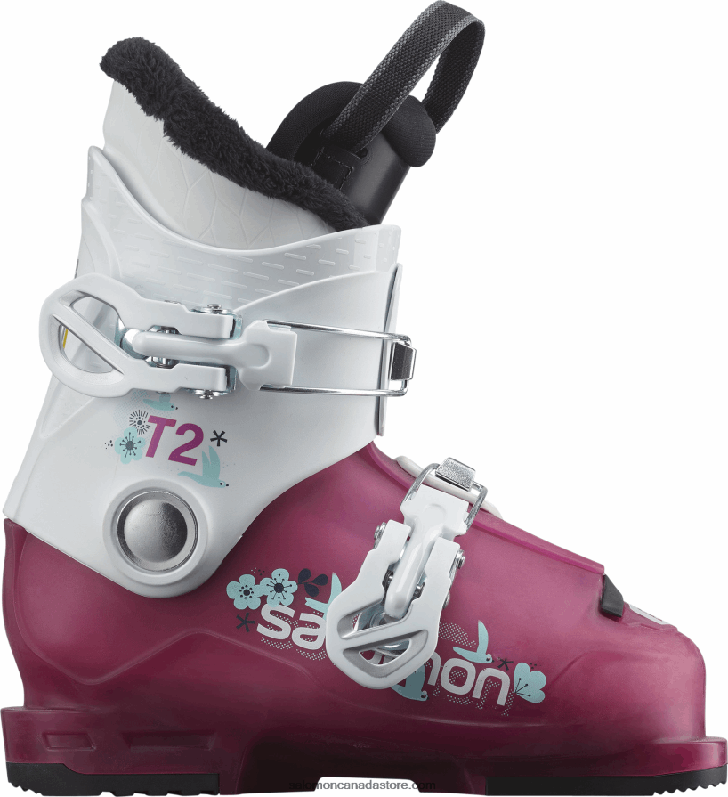 Junior - Kids' On-Piste Boots - T2 Rt Girly Salomon Rose Violet Translucent/White X6B4FZ1380