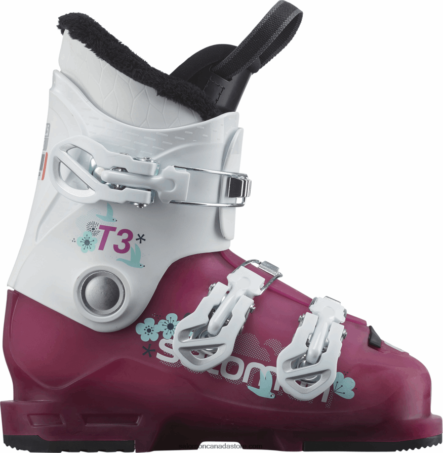 Junior - Kids' On-Piste Boots - T3 Rt Girly Salomon Rose Violet Translucent/White X6B4FZ1424