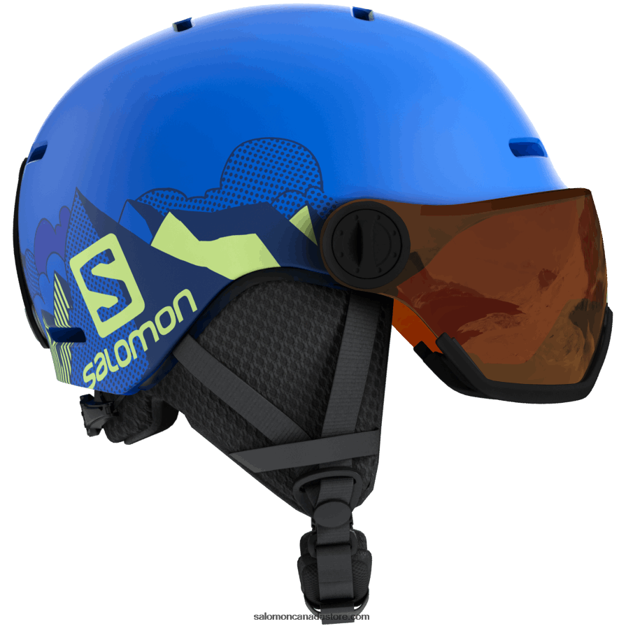 Junior - Kids' Helmet - Grom Visor Salomon Pop Blue Mat X6B4FZ1391