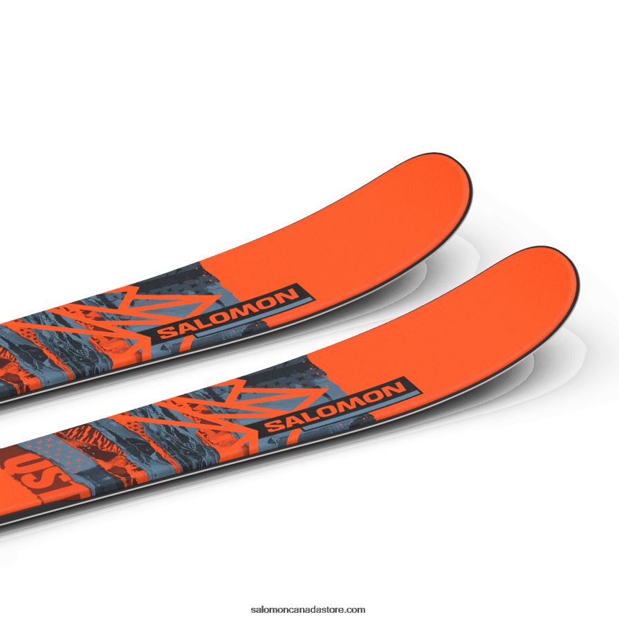 Junior - Kids\' Freestyle Ski Package - Qst Spark M (And L6) Salomon Flame/Copen Blue/Black X6B4FZ1365