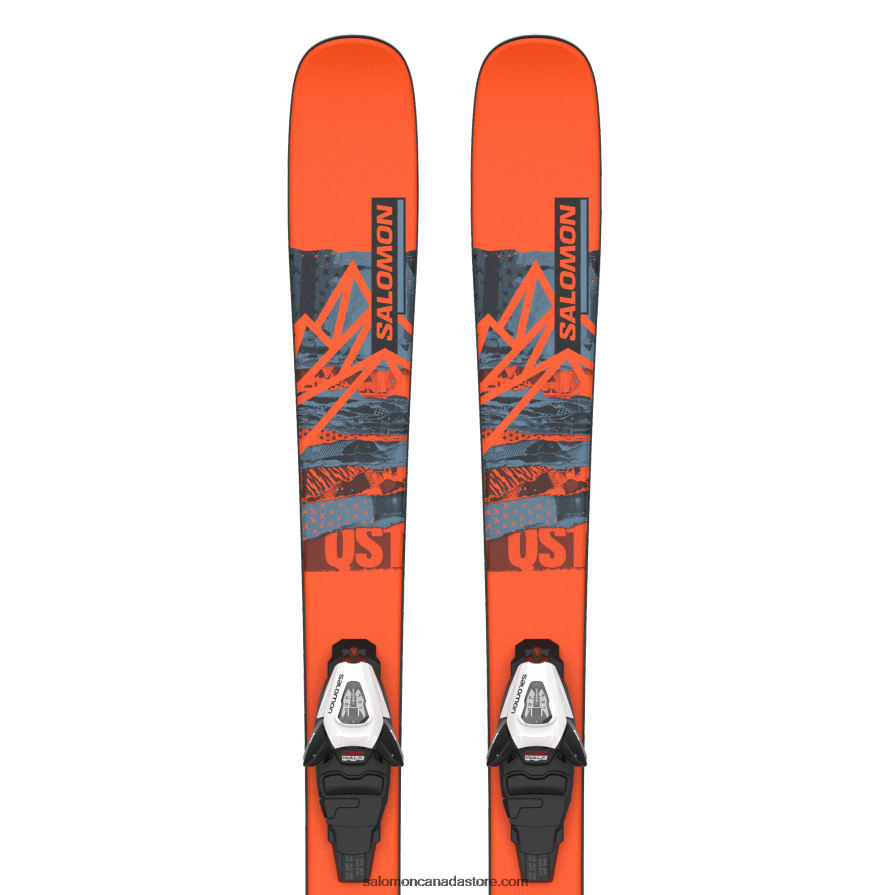 Junior - Kids' Freestyle Ski Package - Qst Spark S (And C5) Salomon Flame/Copen Blue/Black X6B4FZ1368