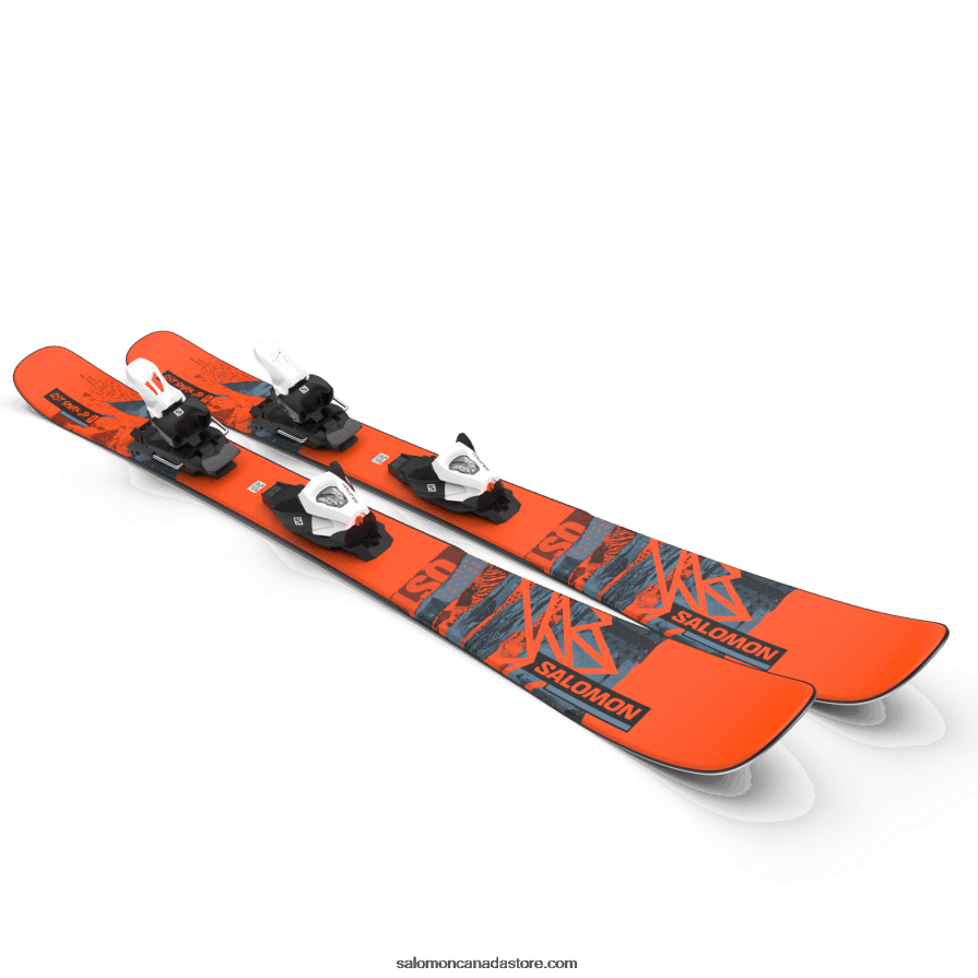 Junior - Kids\' Freestyle Ski Package - Qst Spark S (And C5) Salomon Flame/Copen Blue/Black X6B4FZ1368