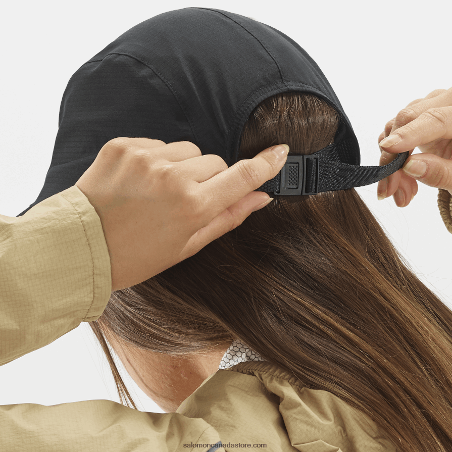 Men\'s Cap - Bonatti Waterproof Five Panel Salomon Deep Black X6B4FZ445