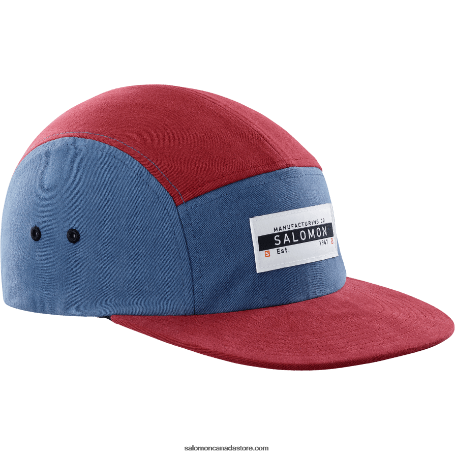 Men's Cap - Five Panel Salomon Cabernet/Dark Denim X6B4FZ453