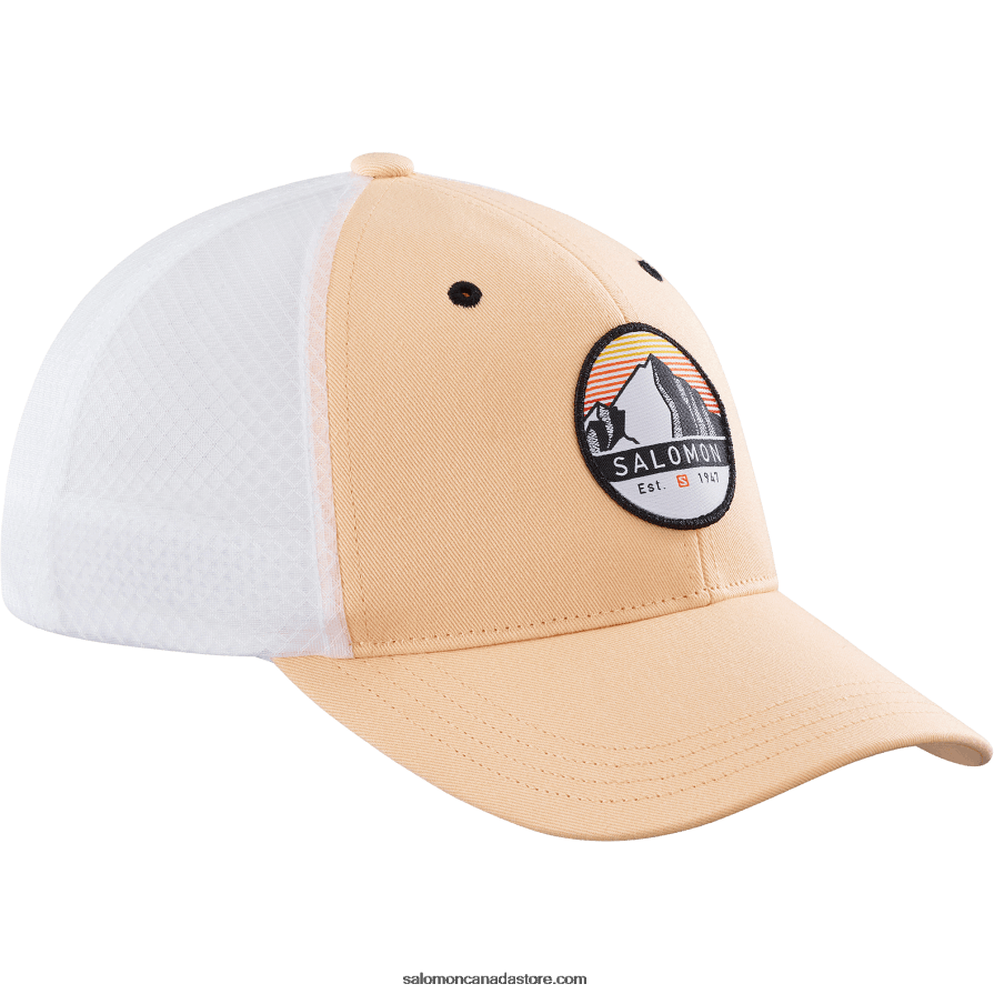 Men's Curved Cap - Trucker Salomon Apricot Ice/White X6B4FZ439