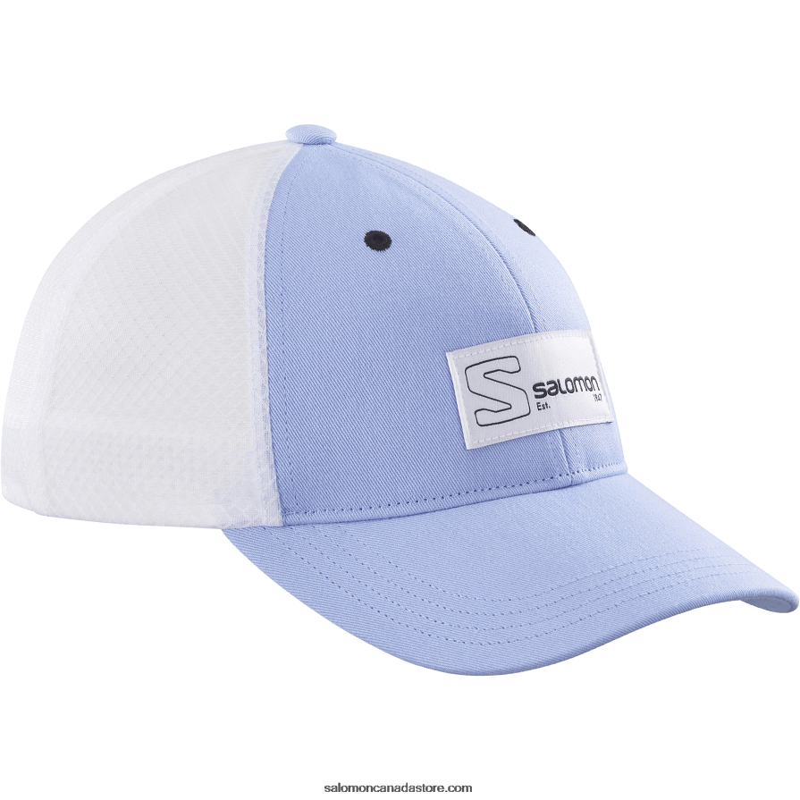 Men's Curved Cap - Trucker Salomon Serenity/White X6B4FZ436