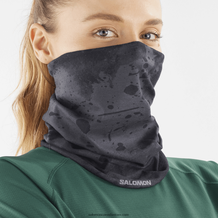 Men\'s Neckwarmer - Cross Salomon Deep Black/Ao/Periscope X6B4FZ449