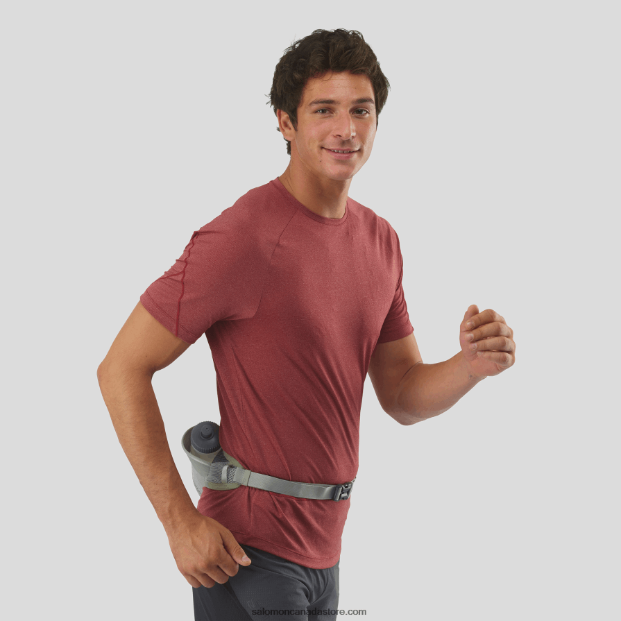 Men's Belt with 3D bottle included - Active Salomon Wrought Iron/Sedona Sage X6B4FZ347