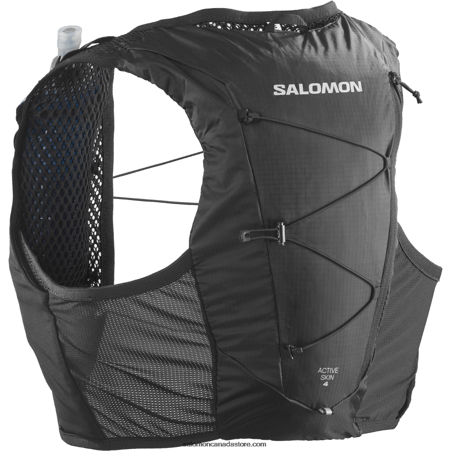 Men\'s Running Vest with flasks included - Active Skin 4 Salomon Black X6B4FZ330