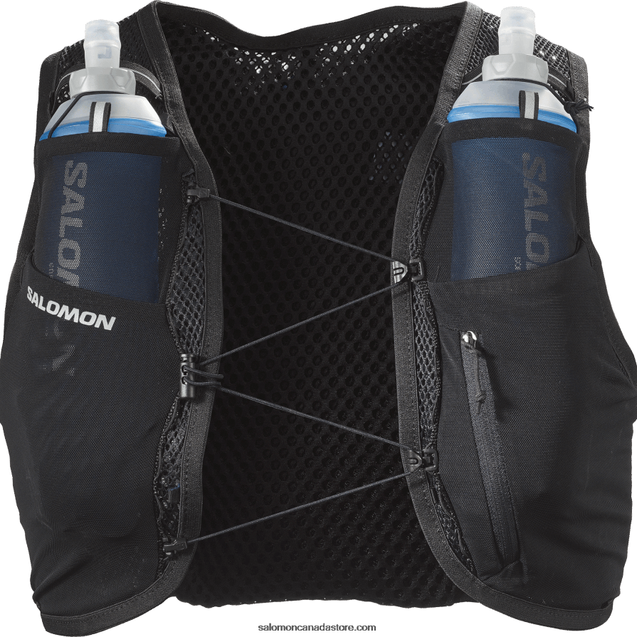 Men\'s Running Vest with flasks included - Active Skin 4 Salomon Black X6B4FZ330
