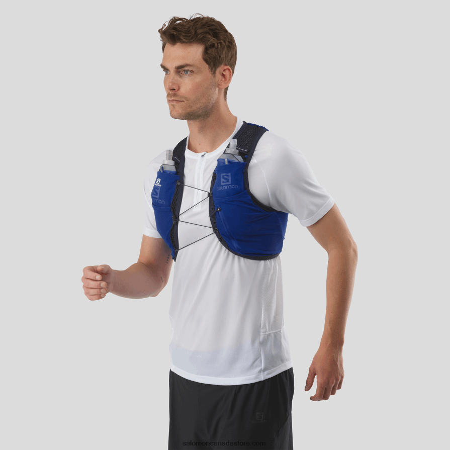 Men's Running Vest with flasks included - Active Skin 4 Salomon Nautical Blue/Mood Indigo X6B4FZ328