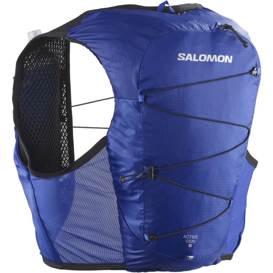 Men\'s Running Vest with flasks included - Active Skin 8 Salomon Surf The Web/Black X6B4FZ326