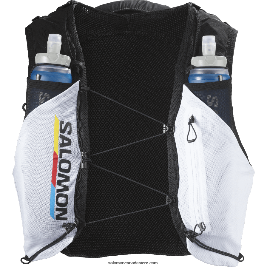 Men\'s Running Vest with flasks included - Adv Skin 5 Race Flag Salomon Black/White X6B4FZ307