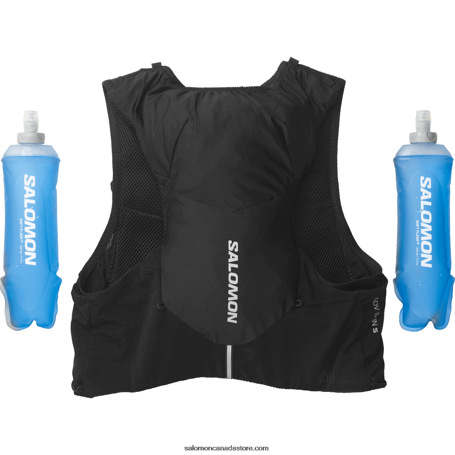 Men\'s Running Vest with flasks included - Adv Skin 5 Salomon Black/Ebony X6B4FZ317