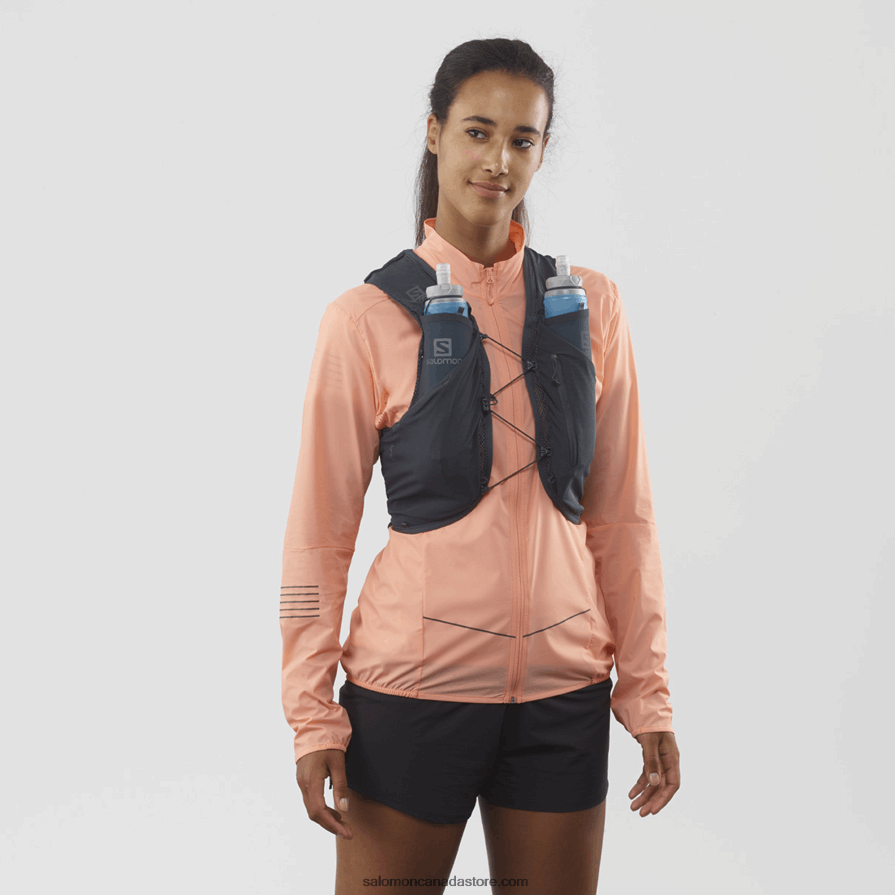 Men\'s Running Vest with flasks included - Adv Skin 5 Salomon Ebony X6B4FZ356