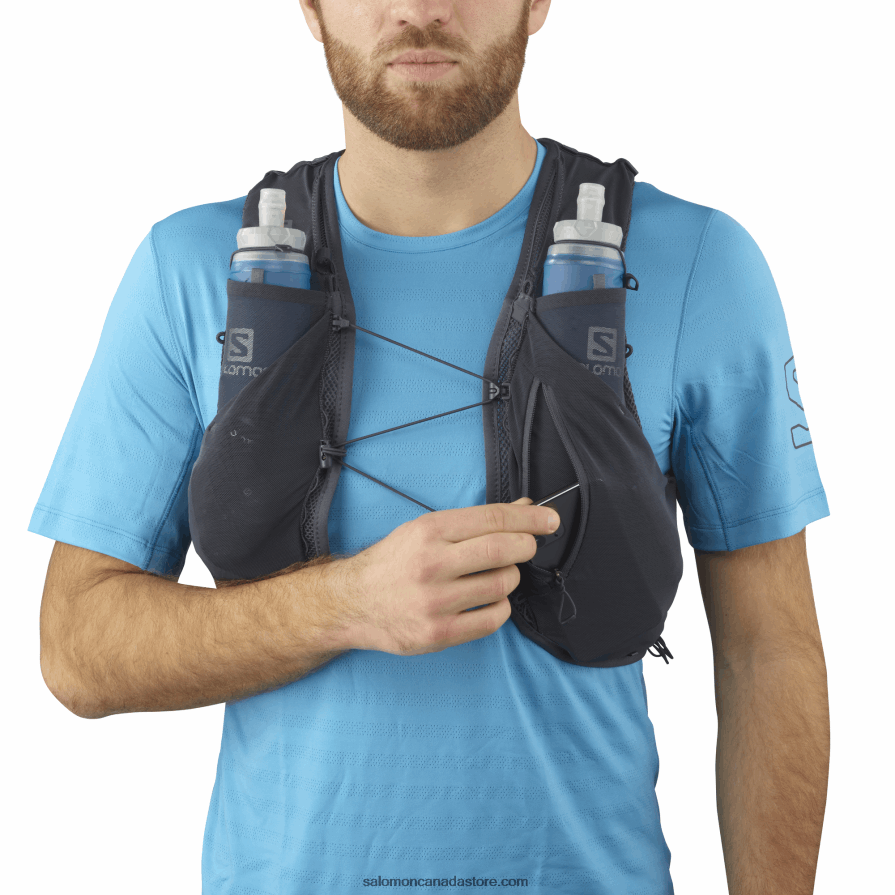 Men\'s Running Vest with flasks included - Adv Skin 5 Salomon Ebony X6B4FZ356