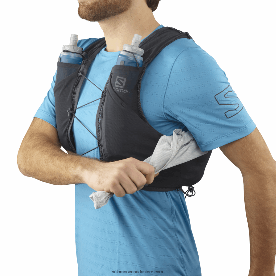 Men\'s Running Vest with flasks included - Adv Skin 5 Salomon Ebony X6B4FZ356