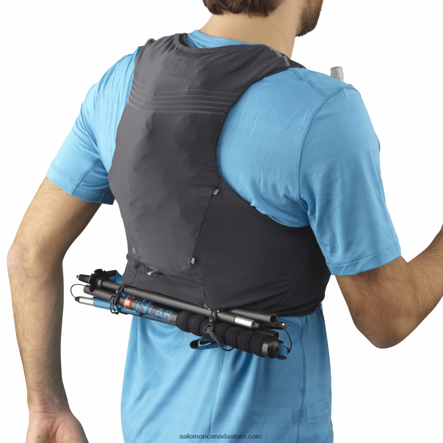 Men\'s Running Vest with flasks included - Adv Skin 5 Salomon Ebony X6B4FZ356