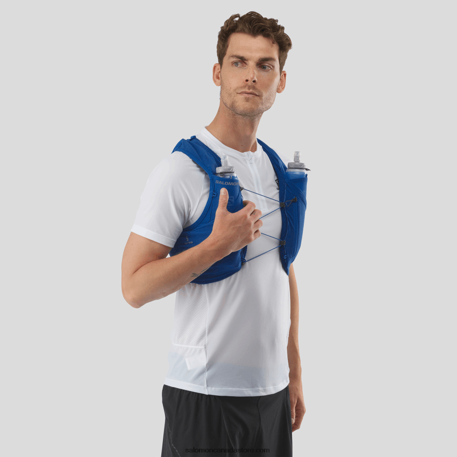 Men's Running Vest with flasks included - Adv Skin 5 Salomon Nautical Blue/Ebony/White X6B4FZ318