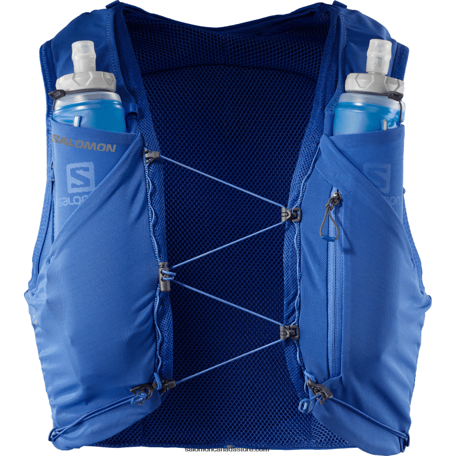 Men\'s Running Vest with flasks included - Adv Skin 5 Salomon Nautical Blue/Ebony/White X6B4FZ318