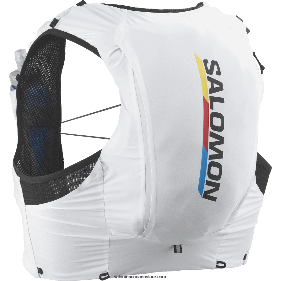 Men\'s Running Vest with flasks included - Sense Pro 10 Race Flag Salomon White/Black X6B4FZ314