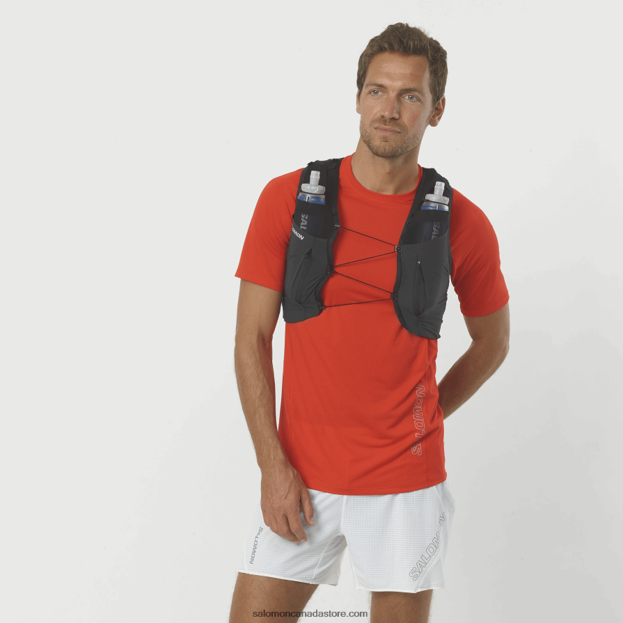 Men's Running Vest with flasks included - Sense Pro 10 Salomon Black/Ebony X6B4FZ341