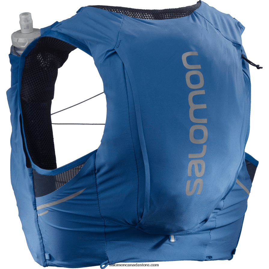 Men\'s Running Vest with flasks included - Sense Pro 10 Salomon Nautical Blue/Ebony/Mood Indigo X6B4FZ343