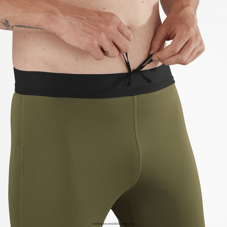 Men\'s Tights - Cross Run Salomon Grape Leaf/Forest Night X6B4FZ252