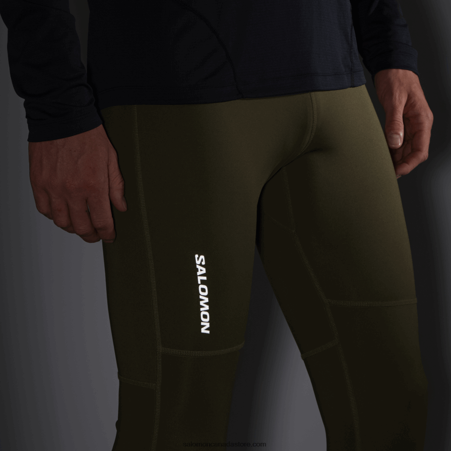 Men\'s Tights - Cross Run Salomon Grape Leaf/Forest Night X6B4FZ252