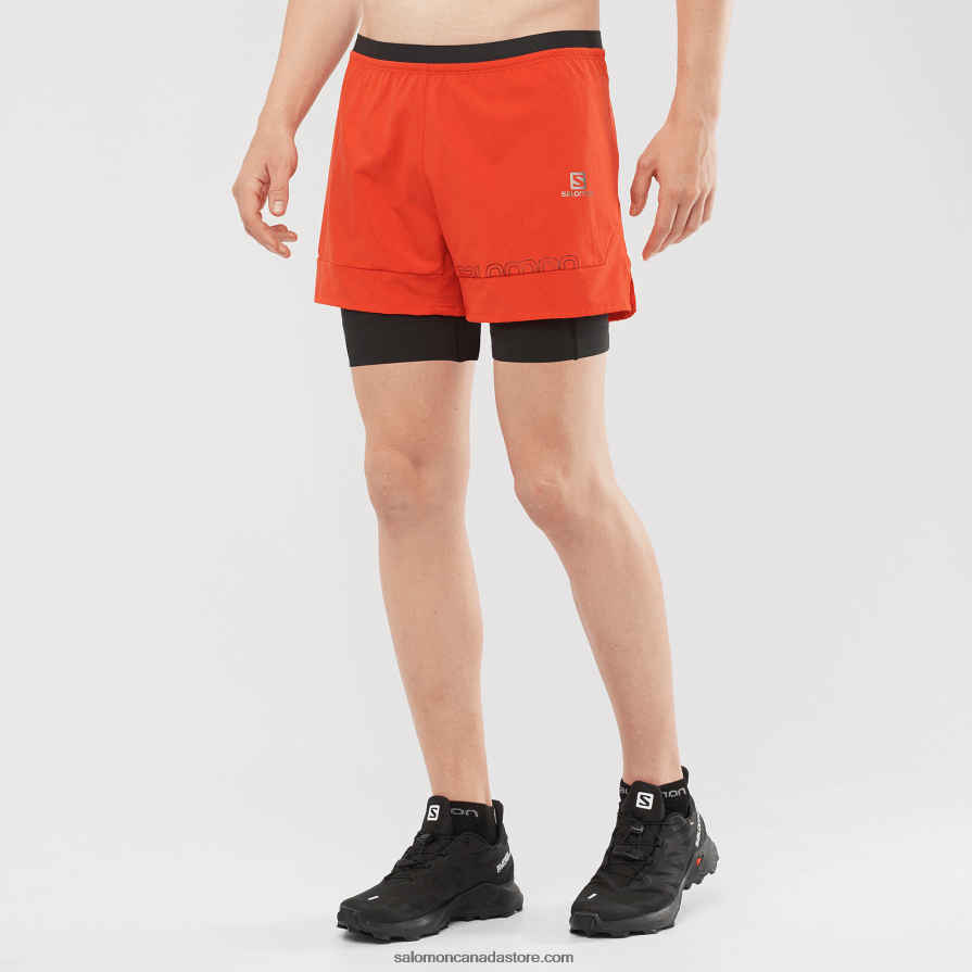 Men's Shorts - Cross 2In1 Salomon Fiery Red X6B4FZ284