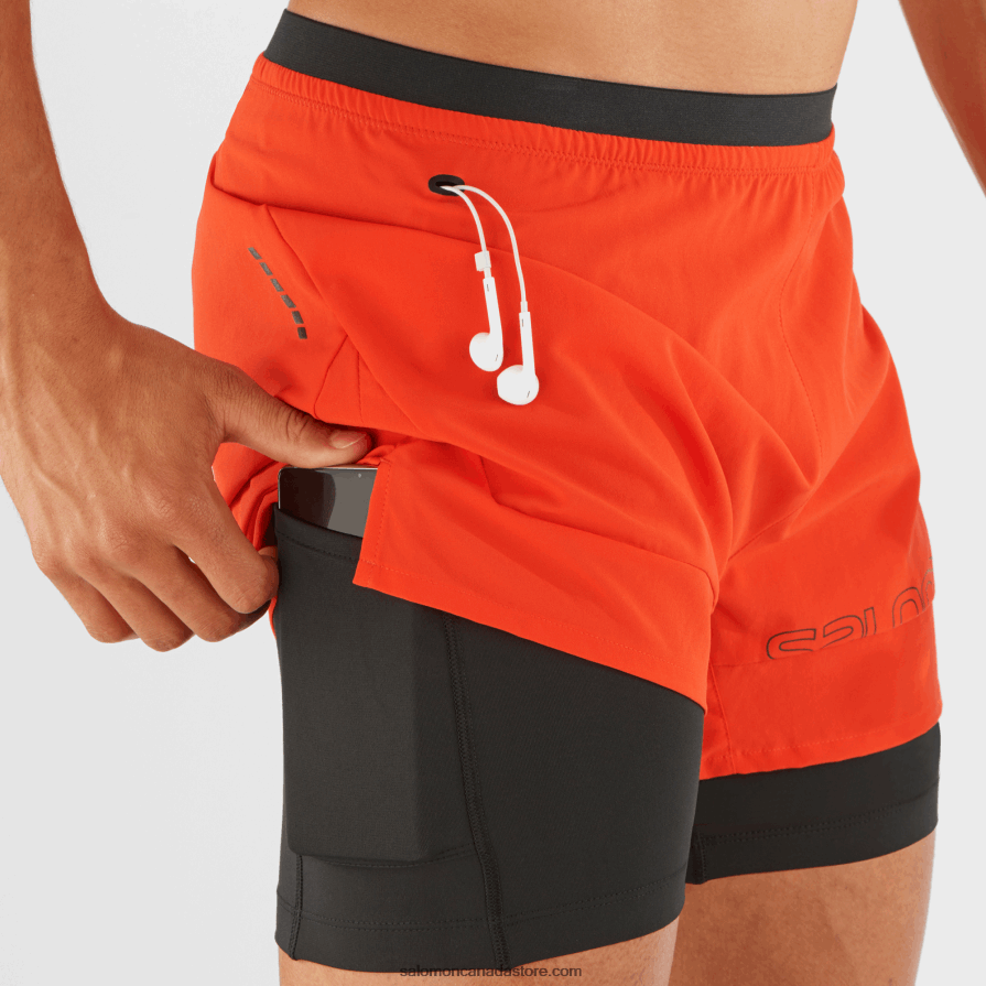 Men\'s Shorts - Cross 2In1 Salomon Fiery Red X6B4FZ284