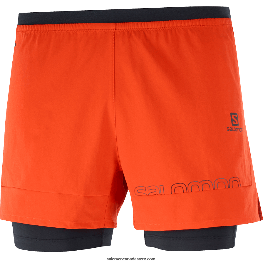 Men\'s Shorts - Cross 2In1 Salomon Fiery Red X6B4FZ284
