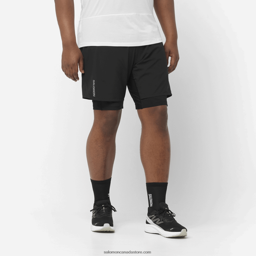 Men's Shorts - Cross Twinskin Salomon Black X6B4FZ300