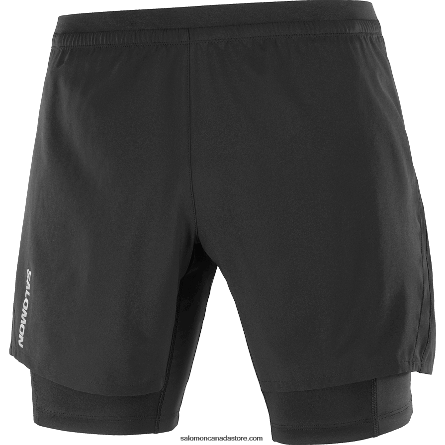 Men\'s Shorts - Cross Twinskin Salomon Black X6B4FZ300