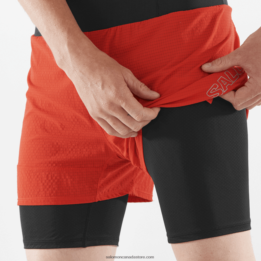 Men\'s Shorts - Sense Aero 2In1 Salomon Fiery Red X6B4FZ293